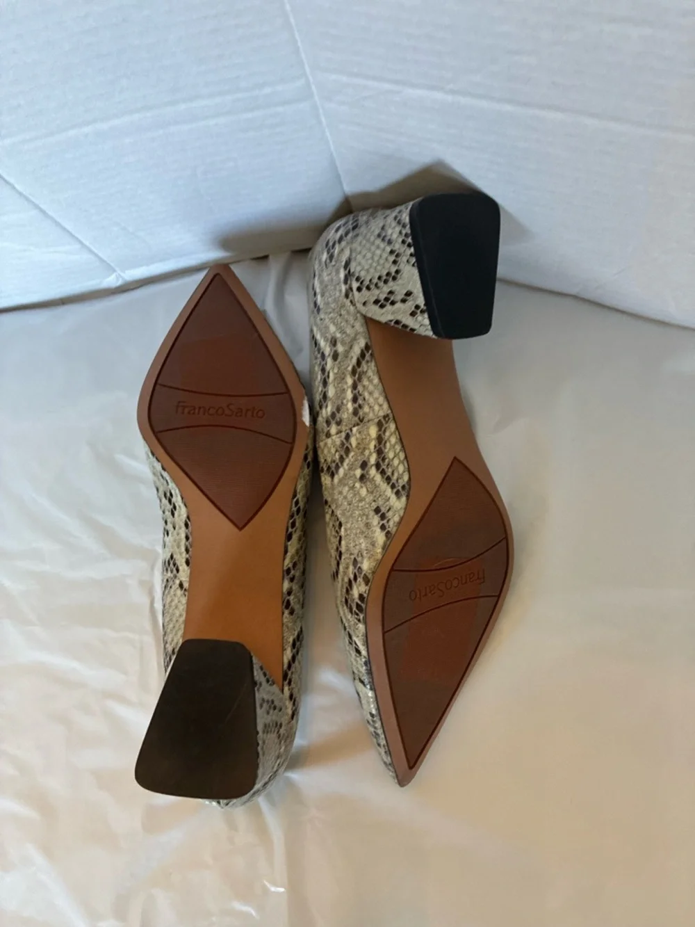 FRANCO SARTO pump romi gray snake print Sz 8.5
